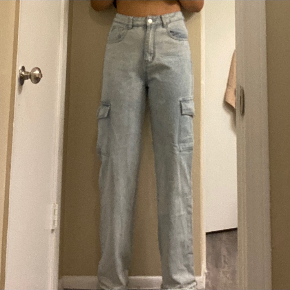 COPY - COPY - High Waisted Flap Pocket Baggy Jeans
